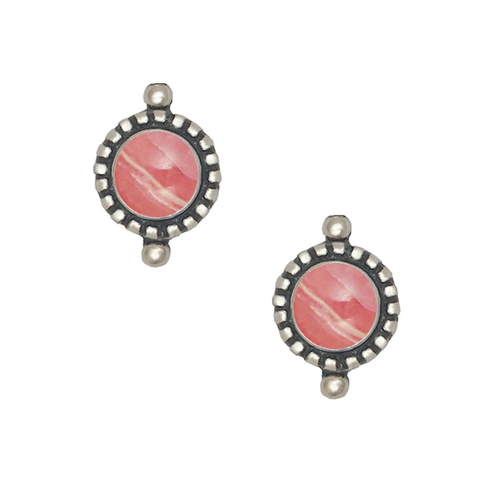 Sterling Silver Petite Rhodocrosite Post Stud Earrings